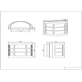 RL Wandleuchte Wandlampe Flurleuchte Edelstahl schwarz Gitter H 16,5 cm