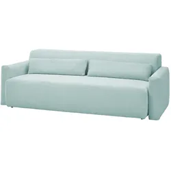 KAWOLA Sofa NEO Schlafsofa Bettsofa Cord hellblau