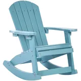 Beliani Muskoka Kinder Garten-Schaukelstuhl Blau mit Breiten Armlehnen modern Adirondack