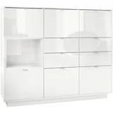 Vladon Highboard 153 x 123 x 37 cm Weiß