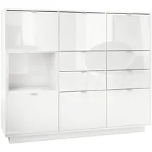 Vladon Highboard 153 x 123 x 37 cm Weiß