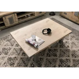 Massivmoebel24 Couchtisch Railway Beige Mangoholz 110 x 80 x 43 cm