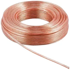 goobay Lautsprecherkabel transparent CCA - Boxenkabel Litzenkabel Subwoofer Kabel / 50m