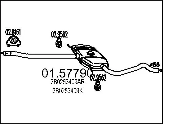 MTS Mittelschalldämpfer 0157790 für VW