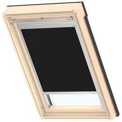 Verdunklungsrollo VELUX "DBL C02 4249", schwarz, C02, Aluminium, Polyester, Rollos, alufarbene Führungsschienen & Griffleiste