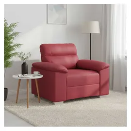 vidaXL Sessel Weinrot Kunstleder 52 x 84 x 77 cm Rot