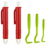 LuxusKollektion Zeckenpinzette Zeckenzange Set Rot/Grün bunt