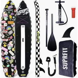 Suprfit Stand-Up Paddling Board Funny Stickers – Black schwarz 330 cm