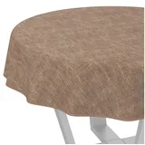 ANRO Tischdecke Alica Leinen Melliert Tischwäsche (Einzelstück 1-tlg), wasserabweisend Melliert Braun Rund 100cm braun Rund | Ø 100 cm x 100 cm x 100 cm