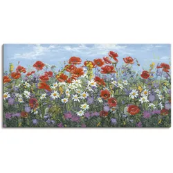 Leinwandbild ARTLAND "Almwiese", bunt (farbe bild(er): bunt), B:60cm H:30cm T:1,8cm, Canvas, Leinwand, Bilder, auf Keilrahmen gespannt