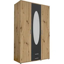 Pol-Power Drehtürenschrank 120 x 195 x 55 cm Eiche/Graphit