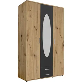 Pol-Power Drehtürenschrank 120 x 195 x 55 cm Eiche/Graphit