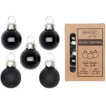 inges magic & goodz 25 Stück in Kartonbox Christbaumkugeln Weihnachtsbaumkugeln schwarz