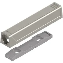 TIP-ON Adapterplatte für Türen, Langversion, gerade, Schrauben, nickel-lackiert