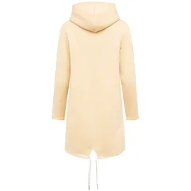 Zwillingsherz Jerseymantel ZWILLINGSHERZ "Smile everyday", Damen, Gr. S/M, beige (hellbeige), angeraute Sweatware, Obermaterial: 50% Baumwolle, 50% Polyester, Mäntel, mit großer SMILE Stickerei und positiver Botschaft