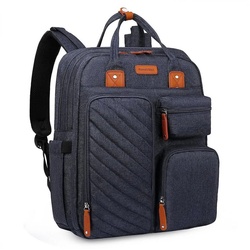 Pomelo Best Wickelrucksack Wickeltasche Rucksack Baby Multifunktions-Babytaschen Wärmeisolierte (Windeln Babyflasche Milchfläsche Rucksack Tasche mit Flaschenhalter, Multifunktional, Babytasche, für Mama und Papa unterwegs, mit Laptopfach), mit tragbarer mobiler Wickelauflage Schnullerhalter Kinderwagengurte blau
