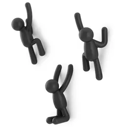 UMBRA Wandhaken-Set BUDDY 3 dekorative Wandhaken schwarz