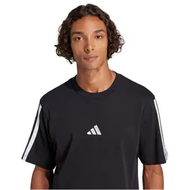 adidas Essentials 3-Streifen Single Jersey Kurzarm-T-Shirt Black / White 2 L