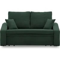 Sofa mit schlaffunktion DORMA 148x86cm, Komfortables Sofa mit Bettkasten, Flaschengrün - Grün