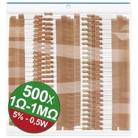 Quadrios 22P105 Kohleschicht-Widerstand Sortiment axial bedrahtet 0.5 W 5 % 1 Set