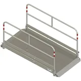 Schake Grabenbrücke Aluminium Geländer 1 m x 2,30 m Silber