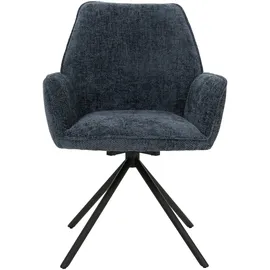 Mendler Esszimmerstuhl HWC-G67 Chenille dunkelblau
