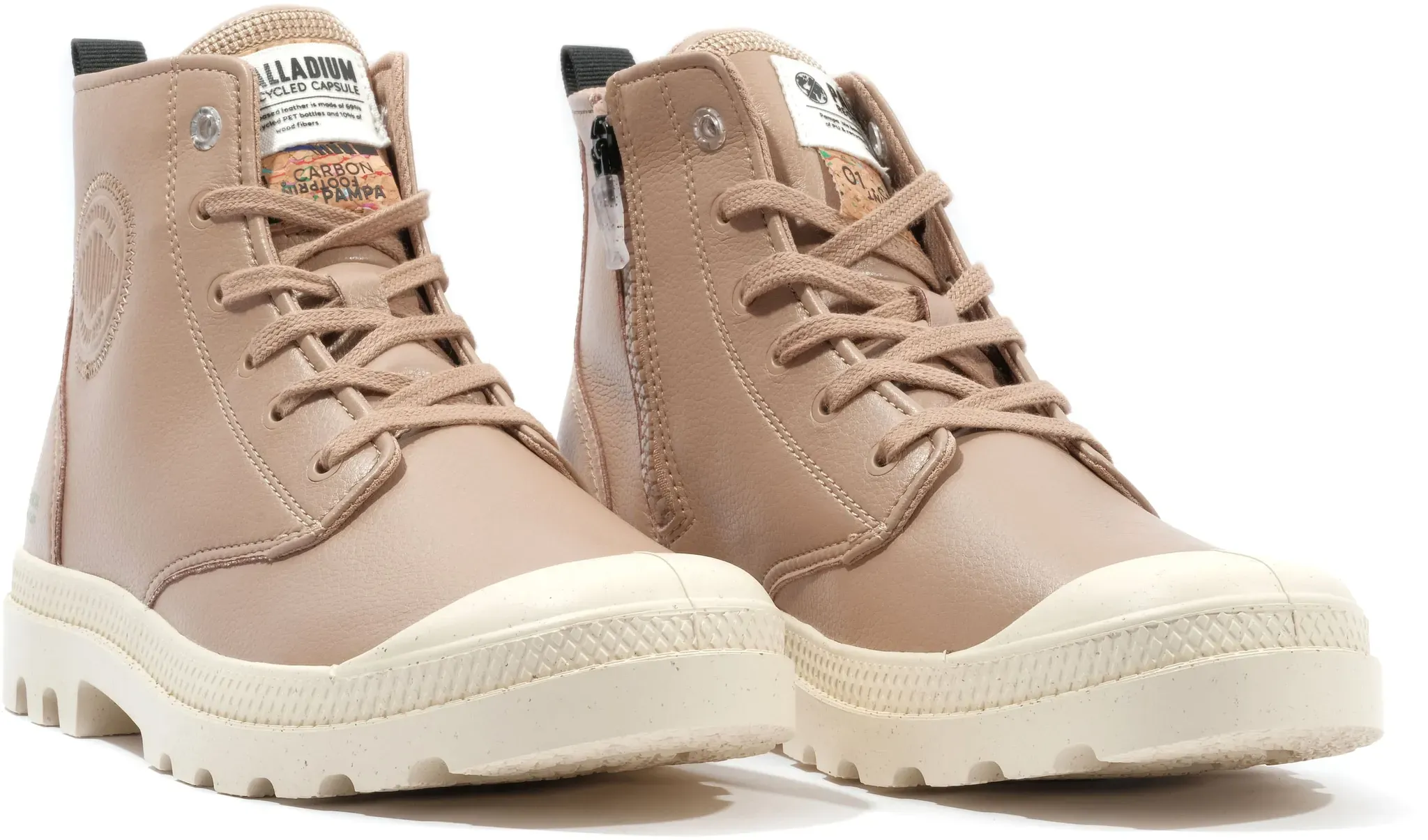 Schnürboots PALLADIUM "PAMPA HI RE-VEGAN LTH" Gr. 37, braun (tan) Schuhe