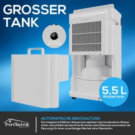 Tronitechnik TroniTechnik® Luftentfeuchter TT-EF 04.1, WiFi steuerbar, 20 l/24h, 5,5 l Tank, Kompressor, Auto-Swing, Timer, Farb-LED, Ionisator, für Räume bis 30 m2