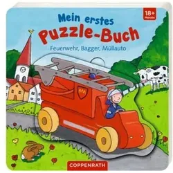 COPPENRATH 69149 Mein erstes Puzzle-Buch: Feuerwehr, Bagger, Müllauto