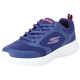 Skechers Girls Sneaker, Navy Textile/Pink Trim, 43 EU