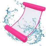 Aufblasbare Wasserhängematte, Zusammenklappbar Aufblasbares Schwimmbett 4 in 1 Schwimmmatratze Strandmatte für Wasserspaß Rosa - Swanew