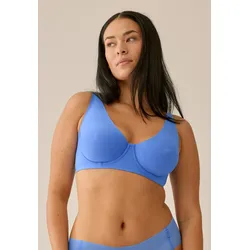 Bügel-BH NATURANA, Damen, Gr. 95, Cup D, blau (marina blau), Obermaterial: 84% Polyester, 16% Elasthan, unifarben, Basic, bequem, BHs, mit flacher Verarbeitung