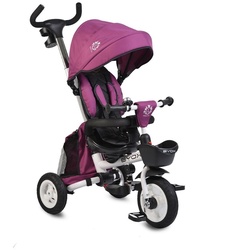 Byox Tricycle Flexy Lux 3 in 1 Dreirad, klappbar, Gummireifen, drehbarer Sitz lila