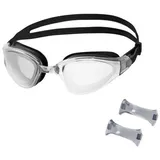 NILS AQUA Schwimmbrille Taucherbrille Schwimmsportbrille, (Spar-Set, 1-St), Anti-Beschlag, UV-Schutz, Silikondichtung bunt|schwarz NQG180MAF Schwarz Rainbow