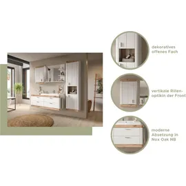 VCM xonox.home Badezimmerspiegel mit Ablage Laredo weiß Nachbildung 70x80x16 cm