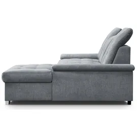 werk2 Ecksofa Carmen, Sofa, Eckcouch mit Schlaffunktion, Bettkasten und Sitztiefenverstellung, grau