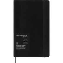Moleskine Smart Notebook, Smart Writing System, Digitales Smart-Notizbuch mit Weichem Einband, Linierten Seiten und Praktischem Gummizugverschluss, Großformat 13 x 21, Farbe: Schwarz