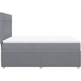 vidaXL Boxspringbett mit Matratze Hellgrau 140x200 cm Stoff