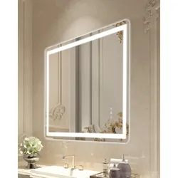 VEVOR LED Badezimmerspiegel Kosmetikspiegel 3 Farben Wandmontage 70x100cm
