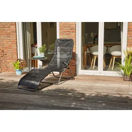 Siena Garden Anco Kippliege 144 x 72,5 x 103,5 cm schwarz klappbar