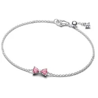 Pandora Schleifenarmband aus Sterling Silber mit Zirkonia Pink 594234C01 Größe 16 cm