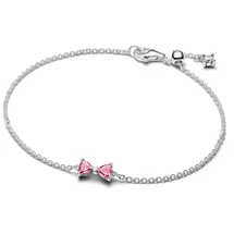 Pandora Schleifenarmband aus Sterling Silber mit Zirkonia Pink 594234C01 Größe 16 cm