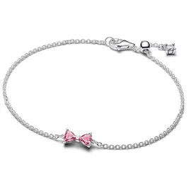 Pandora Schleifenarmband aus Sterling Silber mit Zirkonia Pink 594234C01 Größe 16 cm