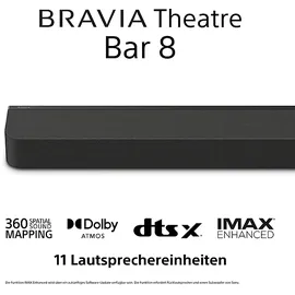 Sony BRAVIA Theatre Bar 8, Dolby Atmos®, 360 Spatial Sound Mapping, Soundbar, Schwarz