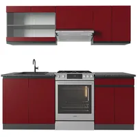 Vicco Küchenzeile R-Line 200 cm Rot/Anthrazit
