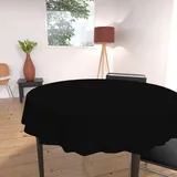 Soleil d'ocre Tischdecke mit Fleckschutz rund 180 cm ALIX schwarz
