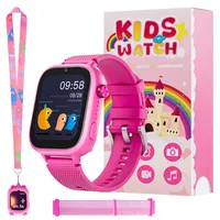 OKYUK 4G Kinder Smartwatch Mit GPS Und Telefon, Armbanduhr Für Jungen Und Mädchen, Video Phone Call, Nachrichten, Schulmodus, SOS-Funktion, Kamera Und Schrittzähler (Rosarot)