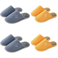 Teceyfeet Gästehausschuhe Set Waschbar,4 Paar Unisex Hausschuhe Set Winter Warm Gästepantoffel Filzpantoffeln Rutschfest Pantoffeln Slippers Ideal für Gäste, Familie, Hotel, Reisen - 38/44 EU