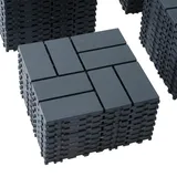 44x Klickfliesen 30x30 cm für ca. 4 m2 – Terrassenfliesen Balkonfliesen Bodenbelag für Garten, Terrasse, Balkon & Pool - Grau