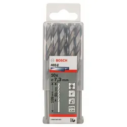 Metallbohrer HSS-G, DIN 338, 7,3 x 69 x 109 mm, 10er-Pack